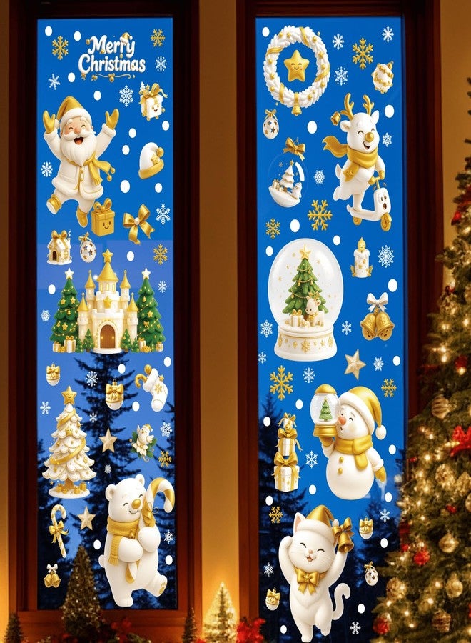 OCOUYVD Christmas Window Clings 9 Sheet Christmas Decals Double Sided Printed Self Adhesive Window Decorations Santa Claus ＆ Snowman Window Stickers & Decals for Home, School, Office & Party Supplies - Image 5