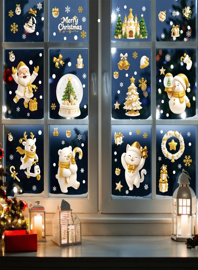 OCOUYVD Christmas Window Clings 9 Sheet Christmas Decals Double Sided Printed Self Adhesive Window Decorations Santa Claus ＆ Snowman Window Stickers & Decals for Home, School, Office & Party Supplies - Image 2