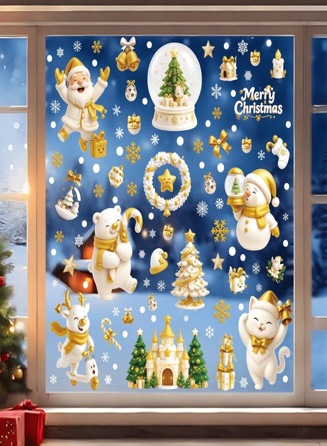 OCOUYVD Christmas Window Clings 9 Sheet Christmas Decals Double Sided Printed Self Adhesive Window Decorations Santa Claus ＆ Snowman Window Stickers & Decals for Home, School, Office & Party Supplies - Image 3