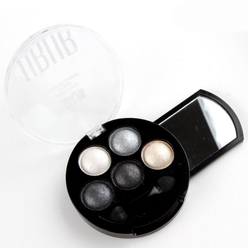 Mallofusa 5 Colors Eye Shadow Powder Metallic Shimmer Eyeshadow Palette (Galaxy Silver) 4.7oz - Image 2