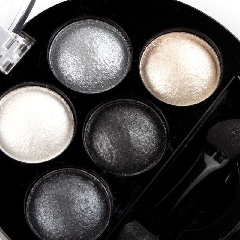 Mallofusa 5 Colors Eye Shadow Powder Metallic Shimmer Eyeshadow Palette (Galaxy Silver) 4.7oz - Image 3