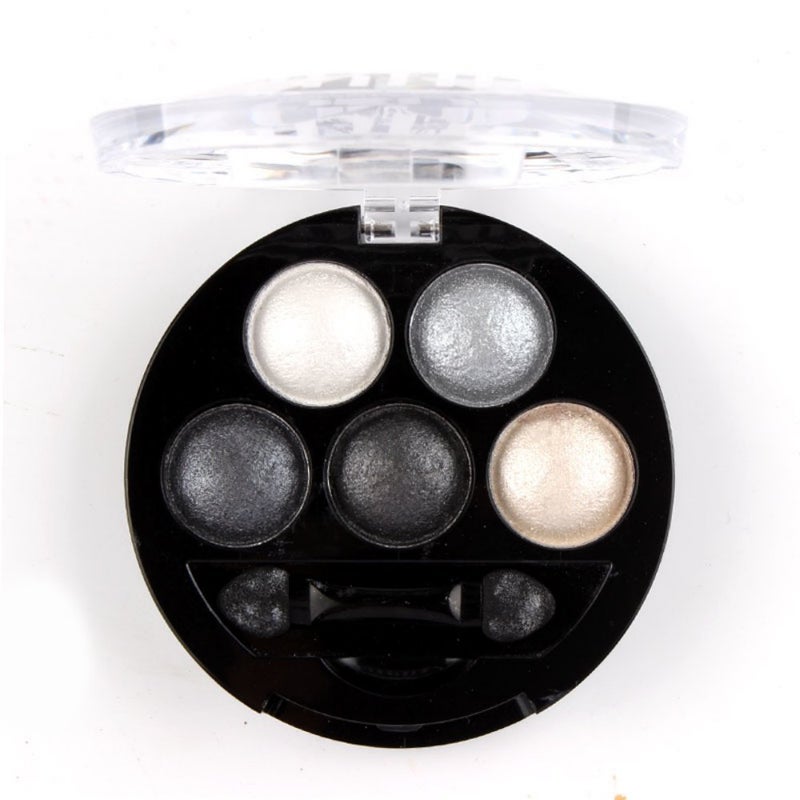 Mallofusa 5 Colors Eye Shadow Powder Metallic Shimmer Eyeshadow Palette (Galaxy Silver) 4.7oz - Image 1