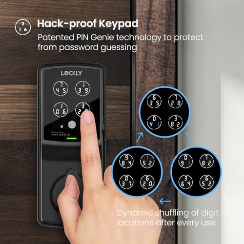Lockly Secure Pro Deadbolt, Wi-Fi Smart Lock, Keyless Entry Door Lock, Smart Locks for Any Doors, PIN Genie® Keypad, 3D Biometric Fingerprint Sensor, Auto Lock, Rekeying Capability - Matte Black - Image 3