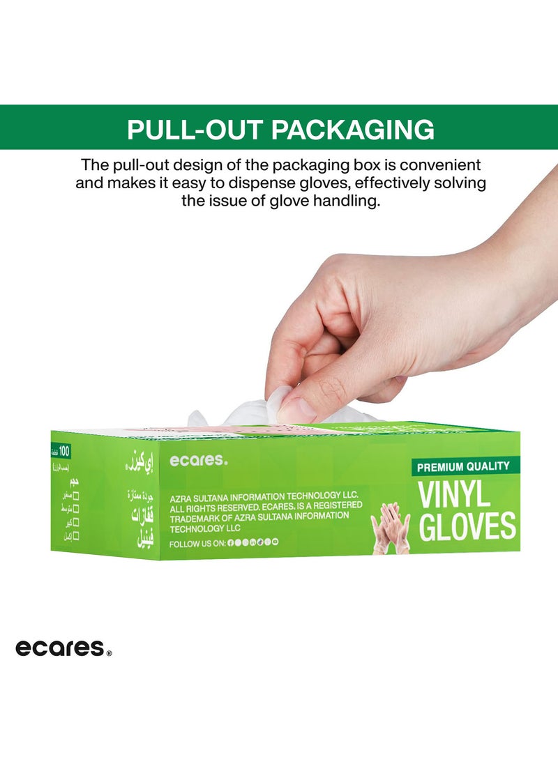 ECARES ECARES® Vinyl Gloves, Latex-Free, Powder-Free, Disposable, Durable and Non-Sterile, For Food Prep, Cleaning, Cooking & Multipurpose Use.  - Image 4