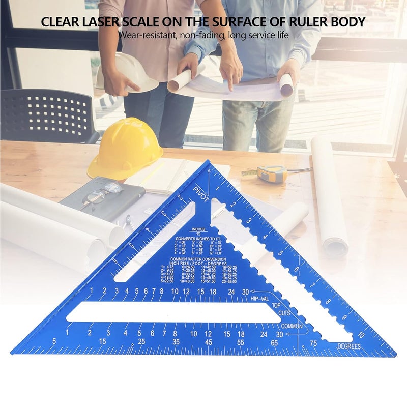 مسطرة معدنية مثلثة قائمة الزاوية أداة مربعة للخشب - Image 5