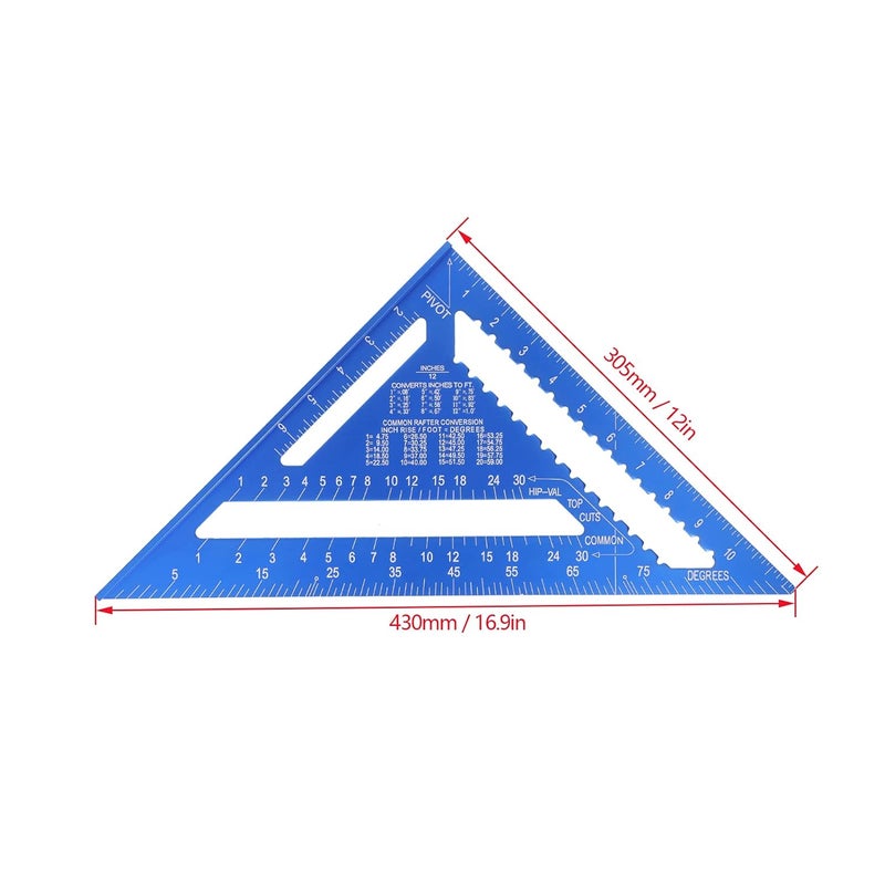 مسطرة معدنية مثلثة قائمة الزاوية أداة مربعة للخشب - Image 4