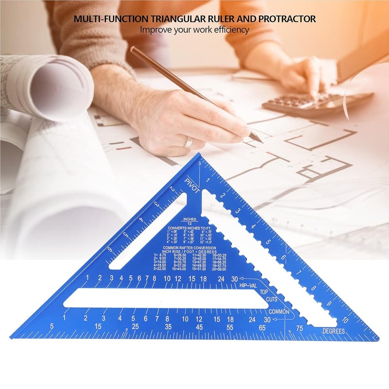 مسطرة معدنية مثلثة قائمة الزاوية أداة مربعة للخشب - Image 3
