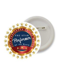 D2c D2C Badges of Star performer of the Month Round Shape Badge For Students Colleges classes Office Small Business entrepreneur batches for Bags, Backpack, Size-58mm Multicolor D4 Pack of 5 