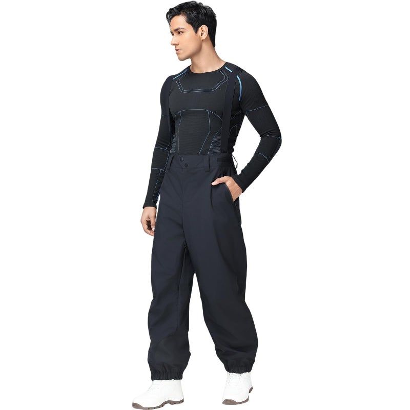 HOTIAN Men Ski Pants Women Baggy Snow Bibs Professional Waterproof Windproof Insulated Warm Winter Snow Pants Overall Black - Image 5