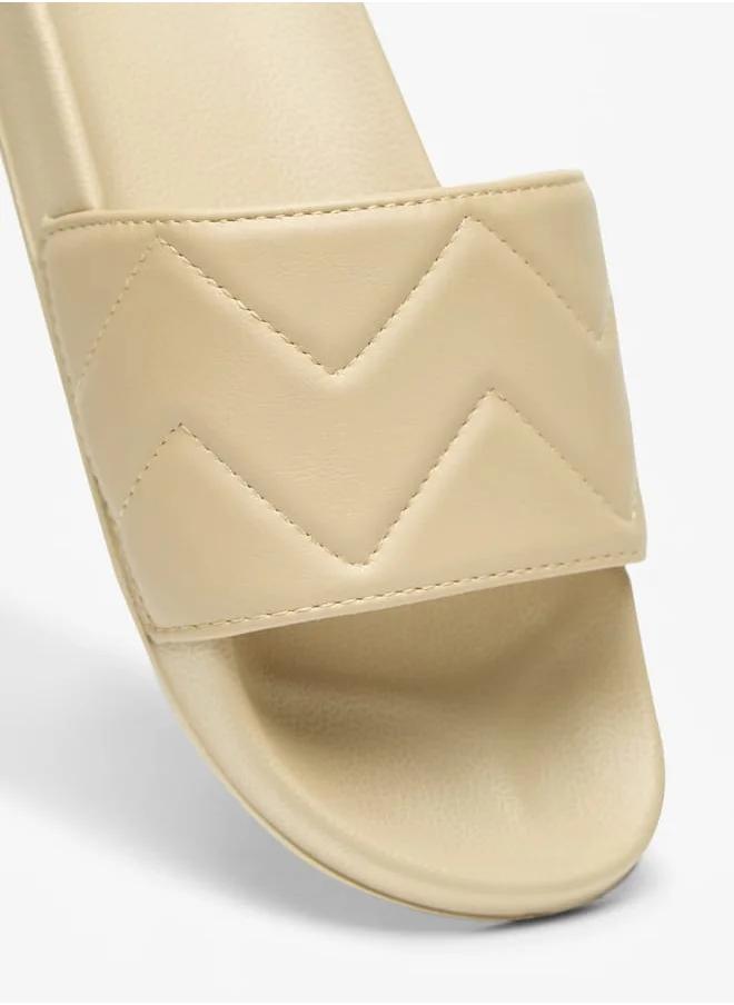 Celeste Womens Quilted Slip-On Slides