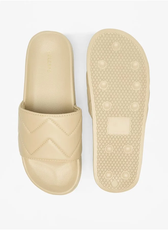 Celeste Womens Quilted Slip-On Slides