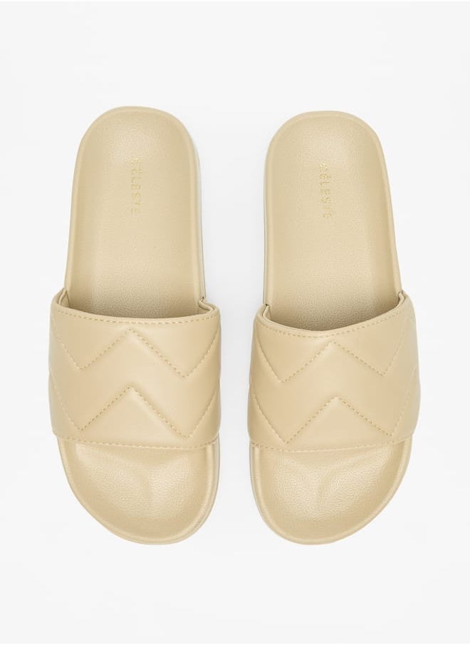 Celeste - Womens Quilted Slip-On Slides - Image 1
