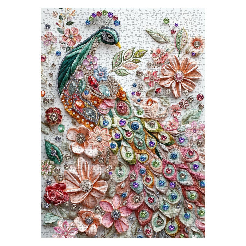BBOLDIN Beautiful Jewellery Peacock Puzzles for Adults 1000 Pieces Colorful Flower Bird Jigsaw Puzzles Impossible Challenging Puzzle for Adults - Image 3