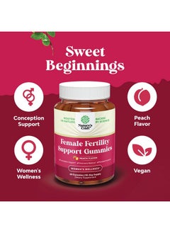 Natures Craft Fertility Gummies for Women Trying to Conceive - Yummy Gummy Fertility Supplement for Women with Myo-Inositol Folic Acid & Vitex Chasteberry - Vegan Non-GMO & Gluten Free - Juicy Peach (30 Servings)  - Image 4