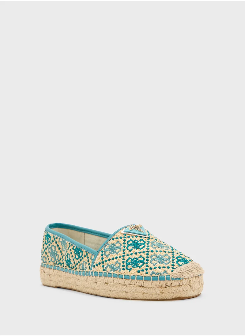 جس Logo Detailed Flat Espadrilles