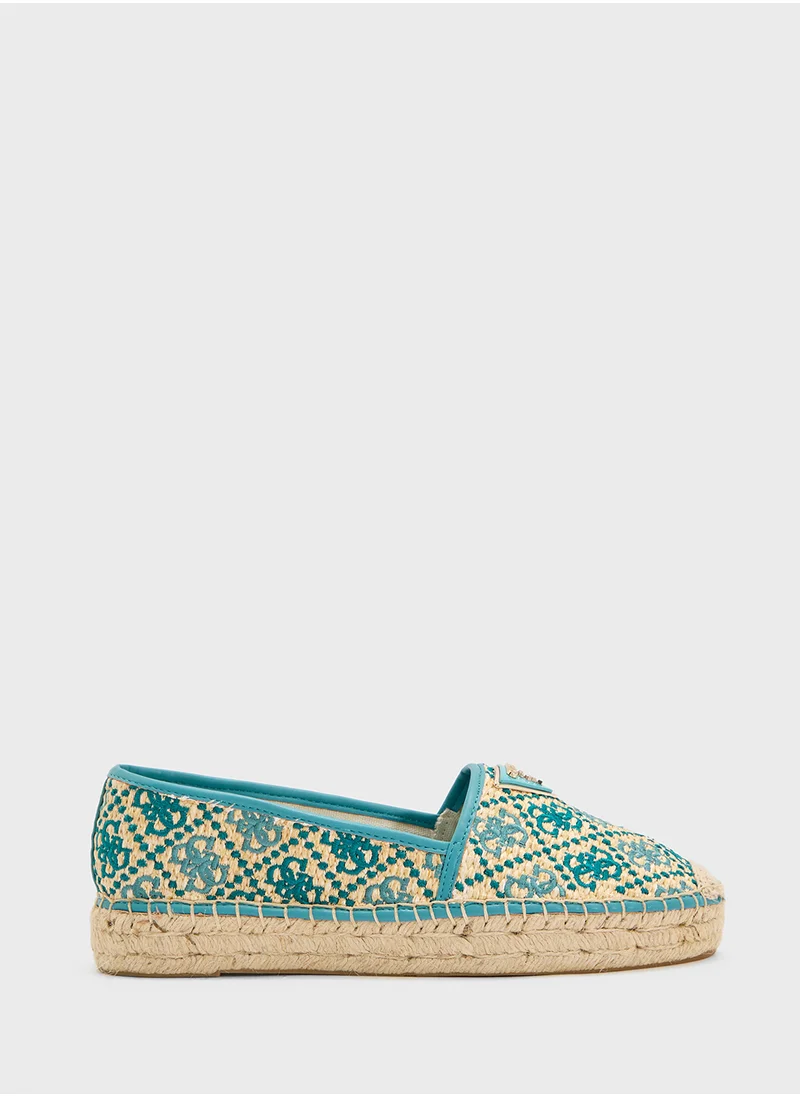جس Logo Detailed Flat Espadrilles
