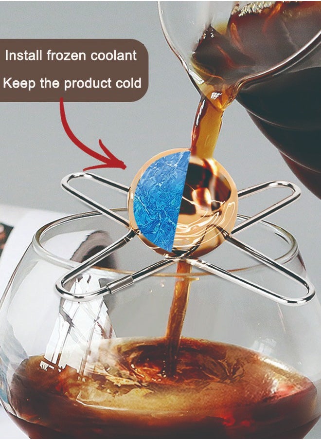 Generic Coffee Cooling Ball,Stainless Steel Reusable Coffee Cooler,Espresso Frozen Ball,Ball Metal Ice Sphere Chilling for Unleashing Original Flavours,Iced Coffee Tool,Iced Coffee Accessories  - Image 3