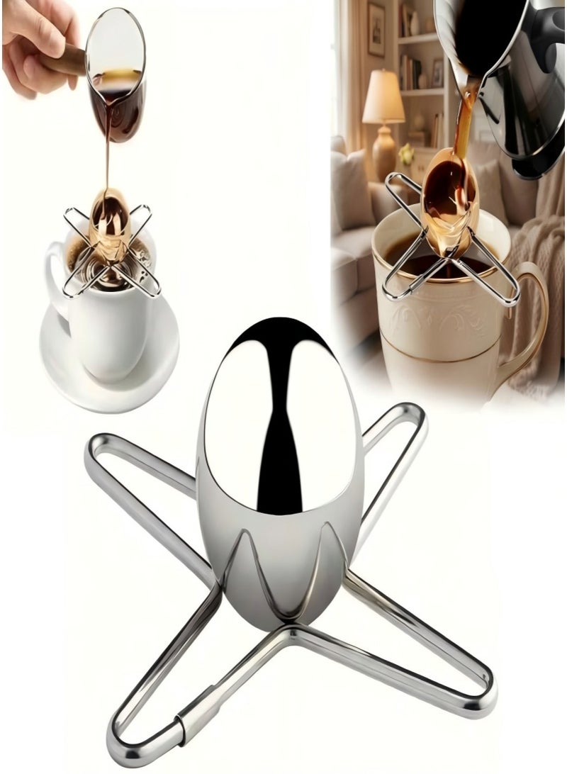 Coffee Cooling Ball,Stainless Steel Cooling Sphere,Reusable Coffee Cooler,Metal Ice Sphere, Espresso Cooling Ice Balls with Stand,Unleashing Original Flavours,Iced Coffee Tool,12×12×4CM - Image 1