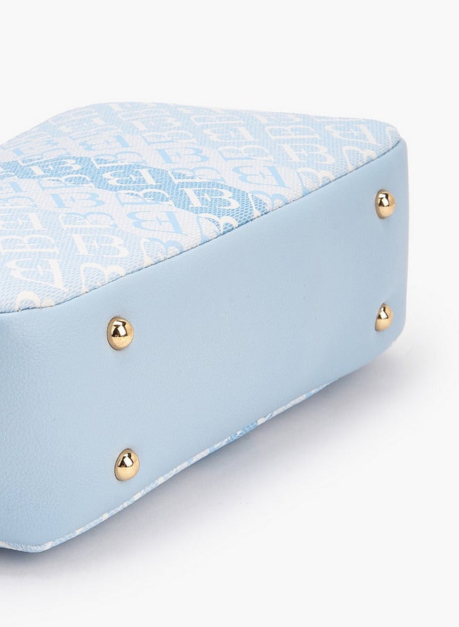 Flora Bella By Shoexpress Flora Bella Monogram Print Crossbody Bag with Chain Strap - Image 5