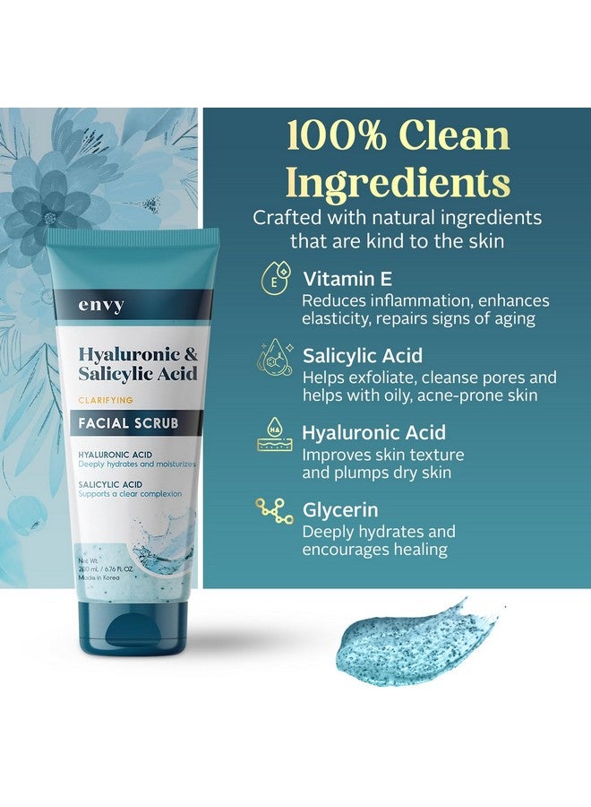 إنفي مقشر الوجه بحمض الهيالورونيك وحمض الساليسيليك، مقشر مضاد للشيخوخة، يرطب ويرطب بعمق، العناية الكورية بالبشرة، نباتي، لم يتم الإساءة إلى الحيوانات لتصنيعه، 200 مل / 6.76 أونصة - Image 4