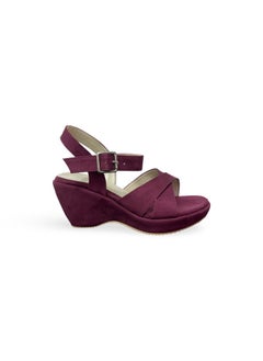 Vbranda Elegant Suede Wedge Sandal W-7-MAROON  - Image 3