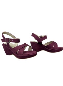 Vbranda Elegant Suede Wedge Sandal W-7-MAROON  - Image 4