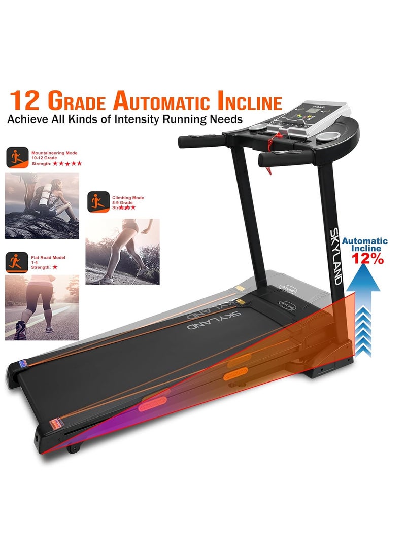 Sky Land Foldable Electric Treadmill for Home Use with Bluetooth Speaker, LCD Display, 12 Preset Programs, Fitshow APP  - Image 2