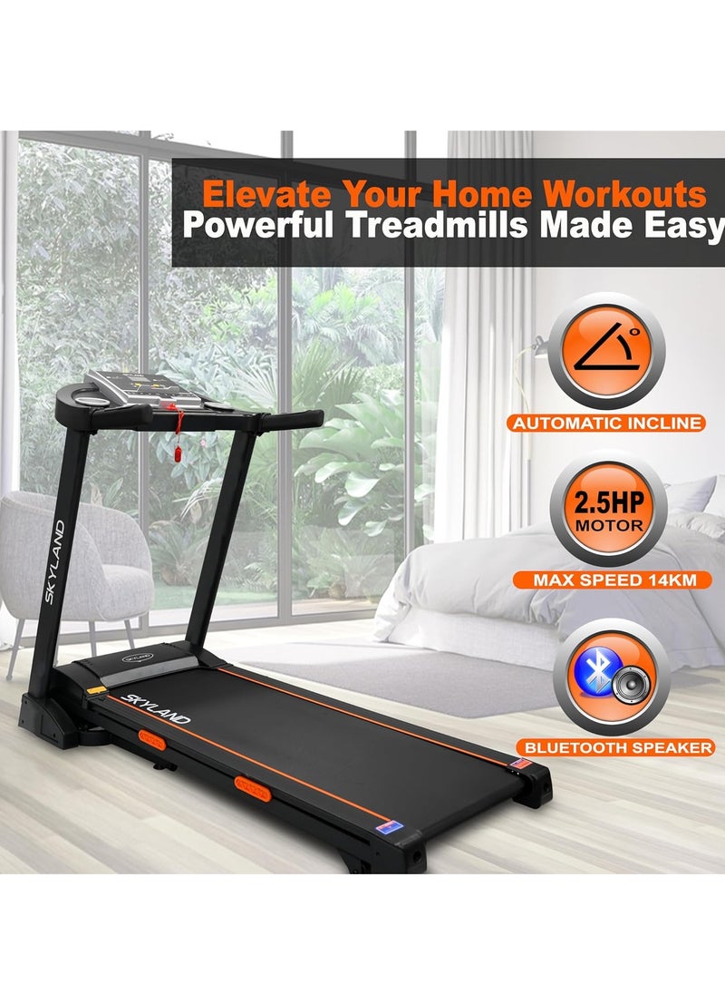 Sky Land Foldable Electric Treadmill for Home Use with Bluetooth Speaker, LCD Display, 12 Preset Programs, Fitshow APP  - Image 4