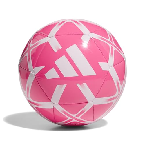 adidas Unisex Starlancer Club Soocer Ball, Solar Pink/White, 3 - Image 1