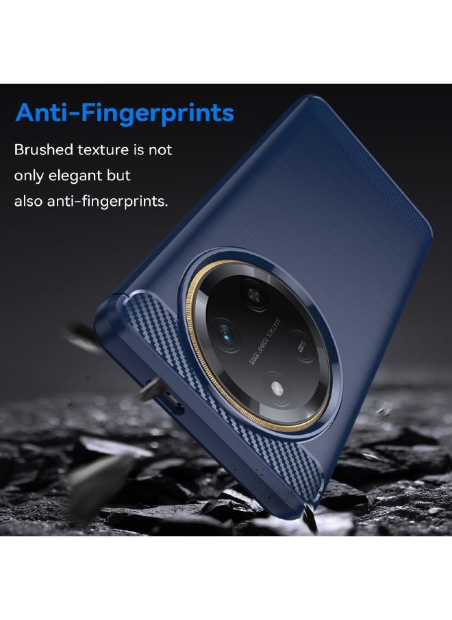RUGGED SHIELD Honor X9C Case, Brushed Carbon Fiber Texture, Flexible TPU Shockproof Protection Bumper Phone Case, Slim Case Cover for Honor X9C 5G 6.78 inch, Blue  - Image 3