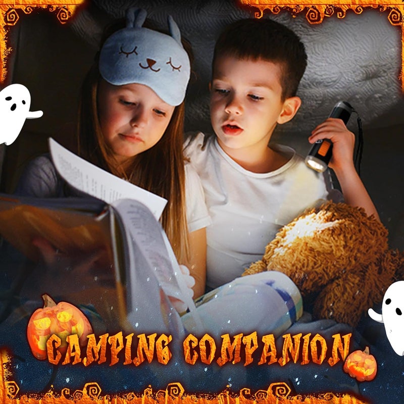 EverBrite Halloween Flashlights Halloween Gifts, Small LED Flash Light Handheld Torch with Lanyard 3AAA Battery Included, 1 Pack-Black - Image 4