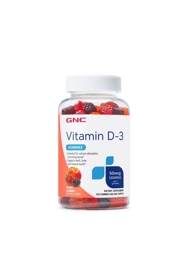 GNC جنيك فيتامين د-3 جومي | فوائد دعم صحة العظام والمناعة | 120 جومي - Image 2