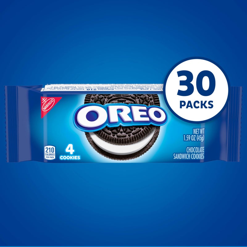 OREO Chocolate Sandwich Cookies, 30 Snack Packs (4 Cookies Per Pack) - Image 2