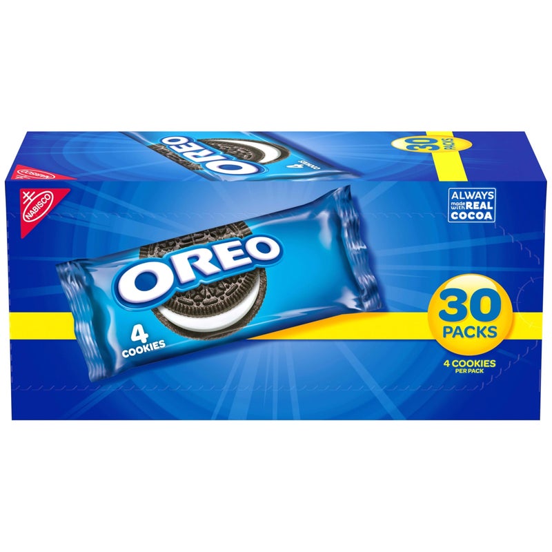 OREO Chocolate Sandwich Cookies, 30 Snack Packs (4 Cookies Per Pack) - Image 1