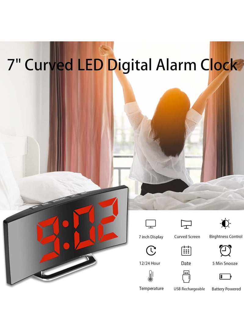 LED Mirror Digital Alarm Clock - Small Size - Image 2