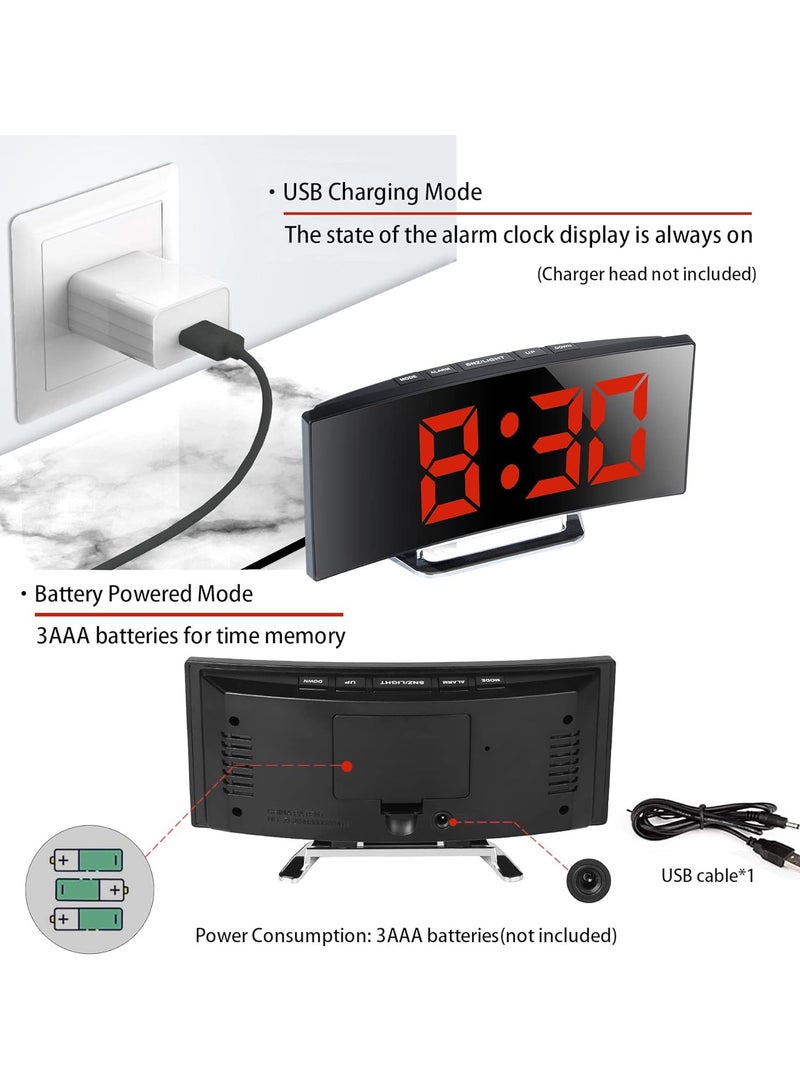 LED Mirror Digital Alarm Clock - Small Size - Image 5