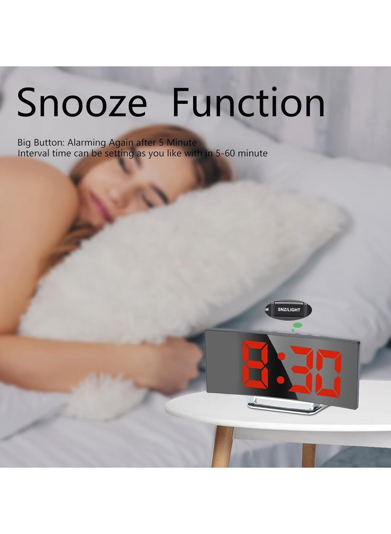 LED Mirror Digital Alarm Clock - Small Size - Image 3