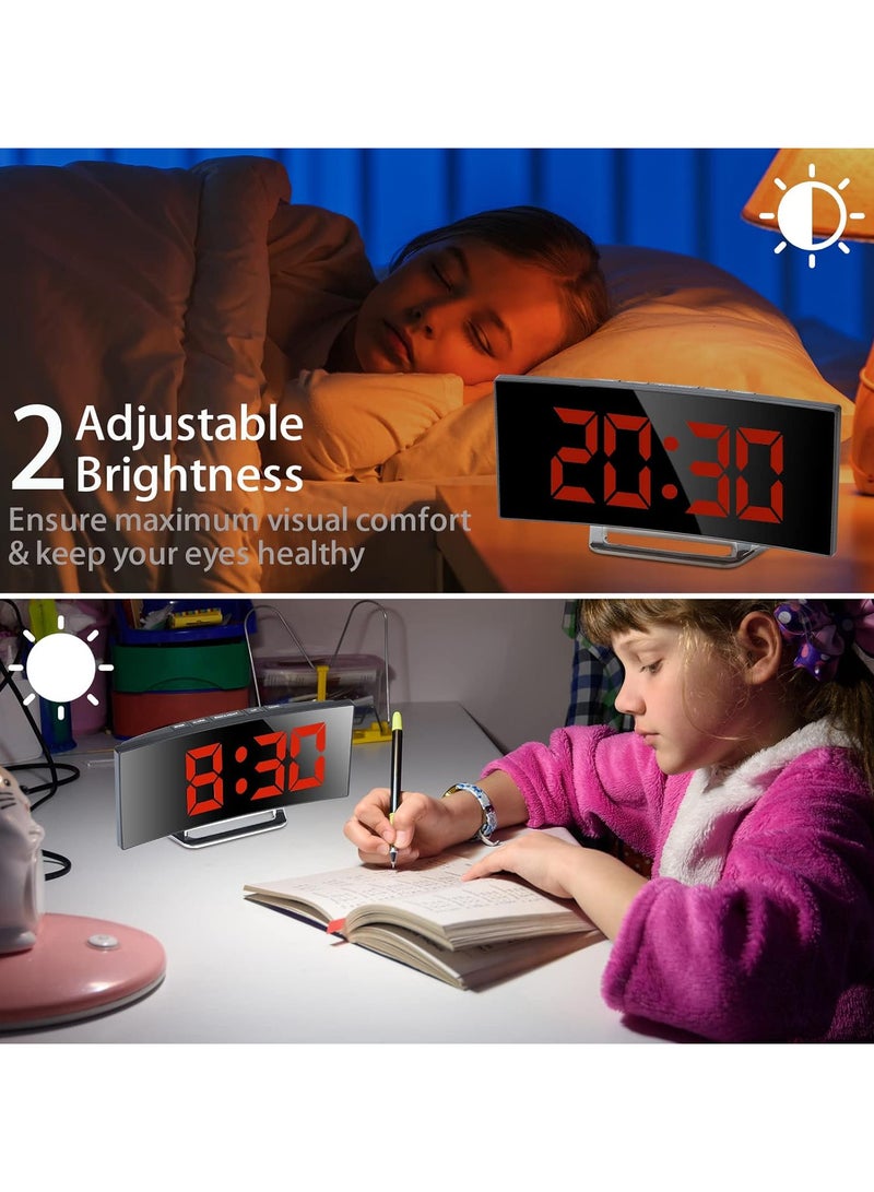 LED Mirror Digital Alarm Clock - Small Size - Image 4
