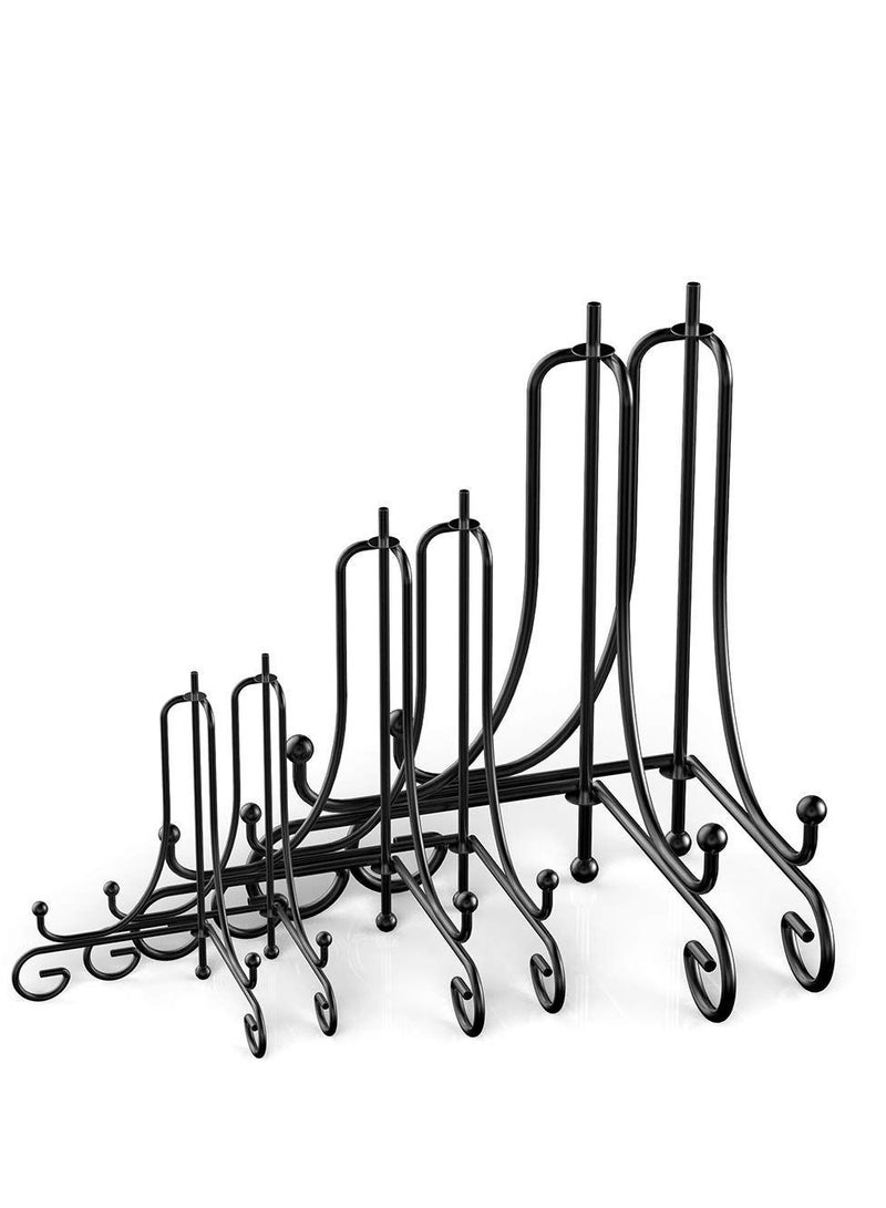 كاست ويف 6 حزمة 3 أحجام شاشة الحديد حامل لوحة أسود لعرض كتب وفنون الصور (4 8 بوصات) - Image 1