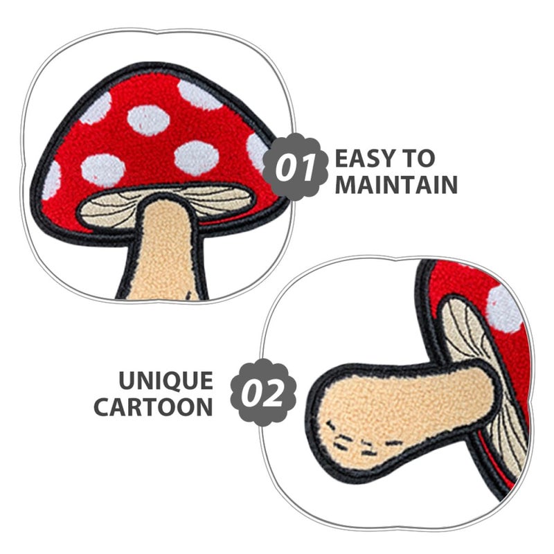 Cute Mushroom Embroidery Iron On Patches 2pcs No Sew DIY Repair Decoration For Jackets Jeans Bags - Image 4