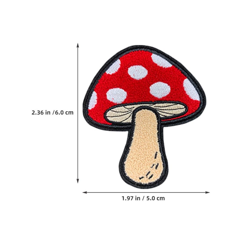 Cute Mushroom Embroidery Iron On Patches 2pcs No Sew DIY Repair Decoration For Jackets Jeans Bags - Image 3