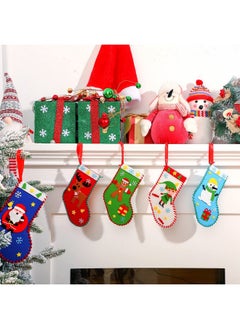Breling 10 Pieces Felt Christmas Craft Diy Christmas Felt Stockings With Ornaments Handmade Sewing Sock Kits For Kids Christmas Favors Decorations Crafts Kits Christmas Party Hand Diy Supplies, 5 Styles  - Image 5