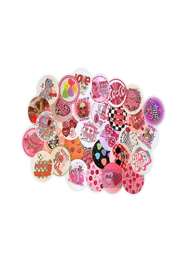 Lashicorn Anti-Valentine’s Day Valentine Circle Cardstocks for Freshie Cutouts 2.5” 32pk Mixed Heart Bulk Silicone Mold Conversation Supplies Aroma Beads Bake - Image 1