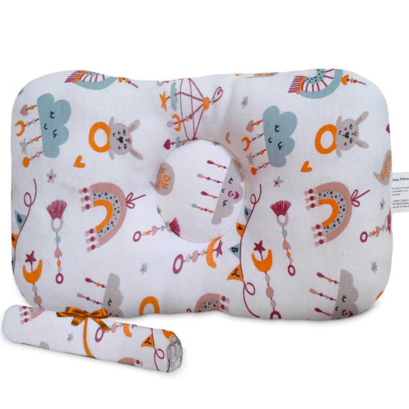 a baby cherry Organic Cotton Baby Pillow for Newborns (0M to 3 Years) - Unisex | Washable | Pillow Cover Included - Image 1