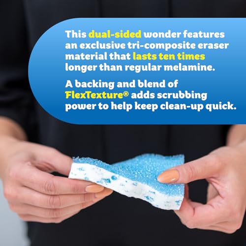 Scrub Daddy Eraser Sponge - 10x More Durable Than Traditional Erasers with Scrubbing Gems - Removes Dirt, Scuffs & Stains - Water Activated Sponge Eraser (2 Pack) - Image 3