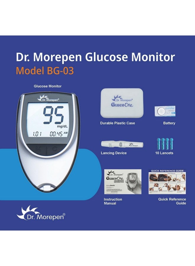 Dr. Morepen Bg-03 Gluco One Glucometer Combo, 50 Strips (Multicolor) - Image 2