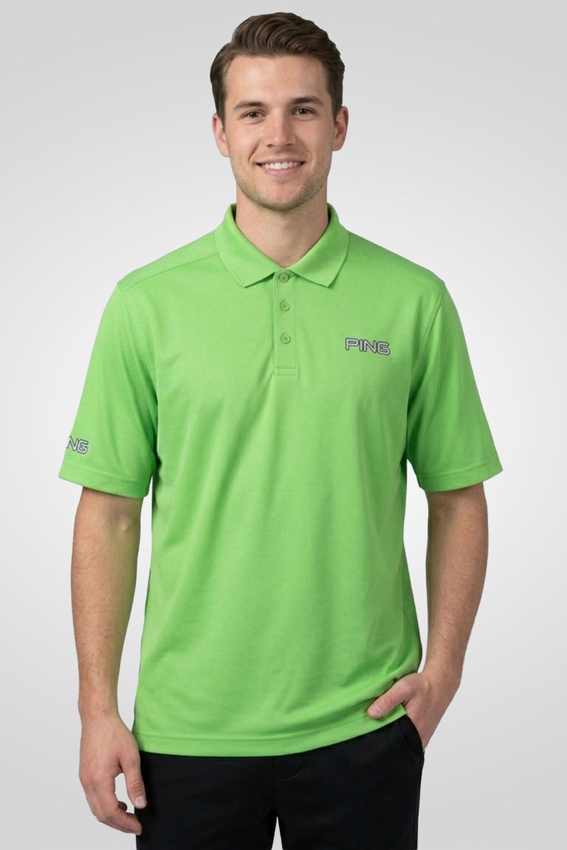 Ping Men Sportswear Fit Short Sleeve Outdoor Polo Shirt, Green - Image 1
