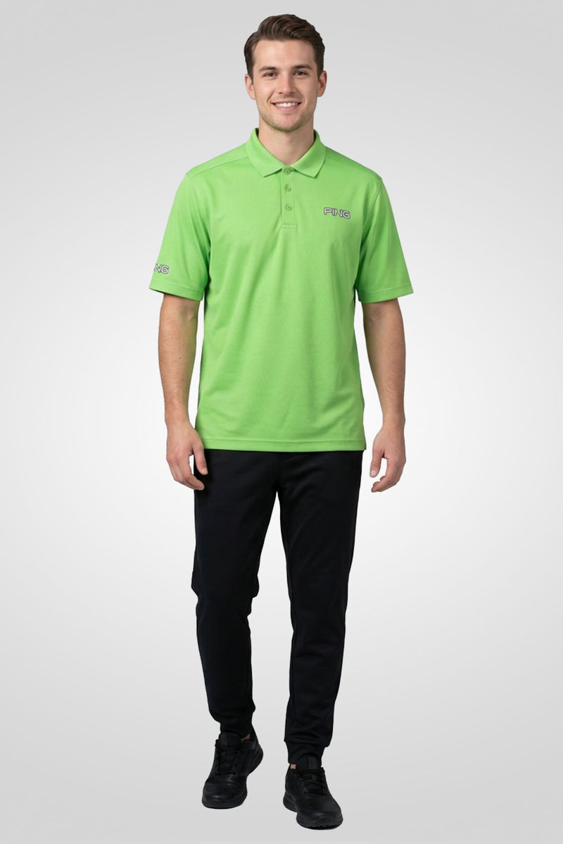 Ping Men Sportswear Fit Short Sleeve Outdoor Polo Shirt, Green - Image 2