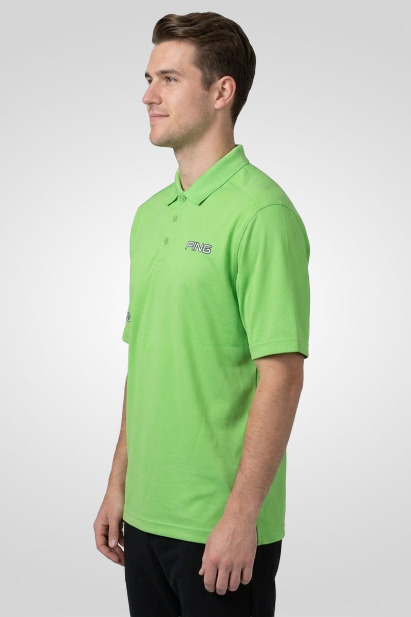 Ping Men Sportswear Fit Short Sleeve Outdoor Polo Shirt, Green - Image 3
