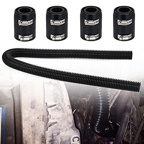 BAGARAATAN Universal 48" Flexible Radiator Hose Stainless Steel Universal Water Hoses Adapter Coolant Radiator Hose Kit Could be Used with 1-1/4", 1-1/2", 1-3/4" or 1-5/8" Radiator Necks - Image 1